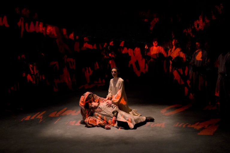 In Time of Roses Shakespeare War of the Roses Death Pieta - Projection Design by Sarah Tundermann